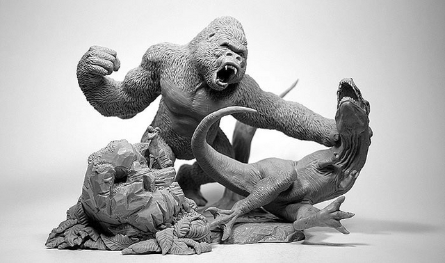 KONG vs. Rex ( 7" tall sculpt in castilene )